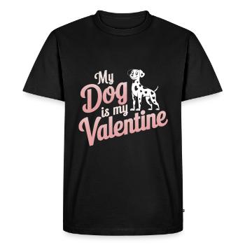 My Dog Is My Valentine | Dalmatian Valentine's Day - Men's Premium Organic T-Shirt - black - Front - Nico (187cm)