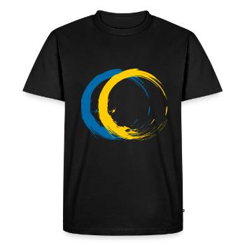 Circle brush flag of Sweden holiday travel - Men's Premium Organic T-Shirt - black - Front - Nico (187cm)