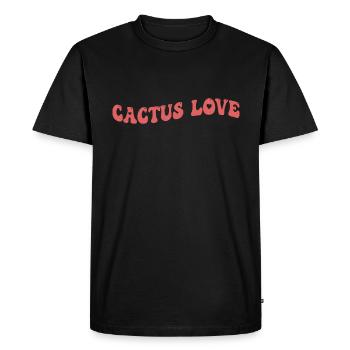 Cactus Love - Men's Premium Organic T-Shirt - black - Front - Nico (187cm)
