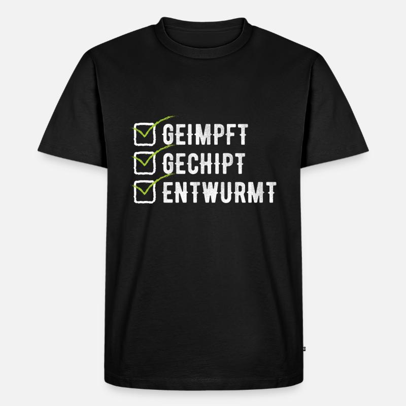 Geimpft Gechipt Entwurmt Impfen - Männer Premium Bio T-Shirt - Schwarz