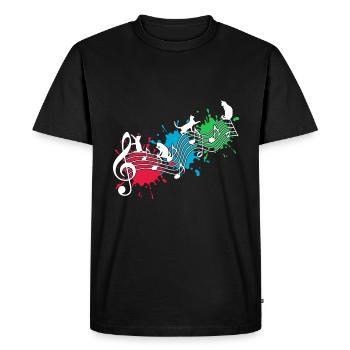 Funny cats note lines color blots - Men's Premium Organic T-Shirt - black - Front - Nico (187cm)