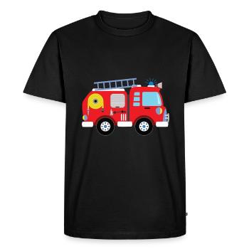 Camion de pompiers voiture de pompiers - T-shirt Premium bio Homme - noir - Devant - Nico (187cm)
