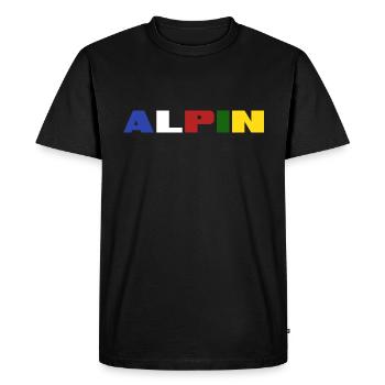 Randonnée en montagne Alpine Népal Prière drapeau Himalaya - T-shirt Premium bio Homme - noir - Devant - Nico (187cm)