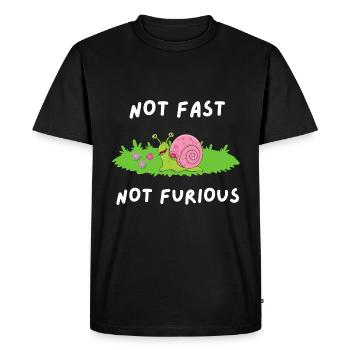 Pas rapide pas en colère - T-shirt Premium bio Homme - noir - Devant - Nico (187cm)