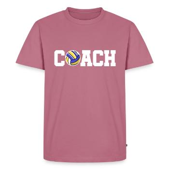 Volleyball coach trainer - Men's Premium Organic T-Shirt - mauve - Front - Nico (187cm)