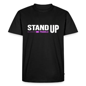 stand up paddle SUP paddle motivation stand up - T-shirt Premium bio Homme - noir - Devant - Nico (187cm)