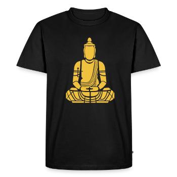 Mediation buddha sitting - Men's Premium Organic T-Shirt - black - Front - Nico (187cm)