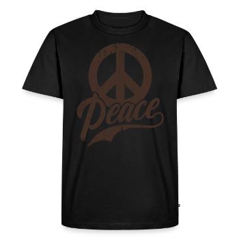 Peace Sign Peace Day - Men's Premium Organic T-Shirt - black - Front - Nico (187cm)