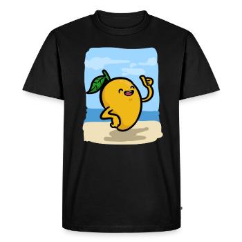 Mangue d'été Mangue d'été - T-shirt Premium bio Homme - noir - Devant - Nico (187cm)