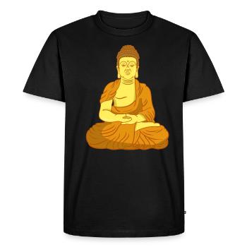 Buddha Sitting meditation - Men's Premium Organic T-Shirt - black - Front - Nico (187cm)