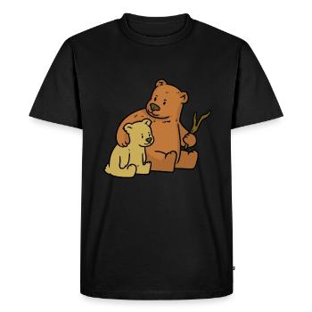 My family bear peace day - Men's Premium Organic T-Shirt - black - Front - Nico (187cm)