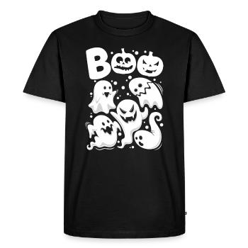 Boo Ghosts - Men's Premium Organic T-Shirt - black - Front - Nico (187cm)