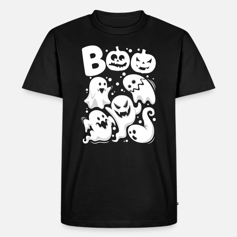 Boo Ghosts - Männer Premium Bio T-Shirt - Schwarz