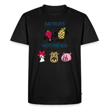 Eat Fruits Not Friends Eat Fruit Not Friend - Men's Premium Organic T-Shirt - black - Front - Nico (187cm)