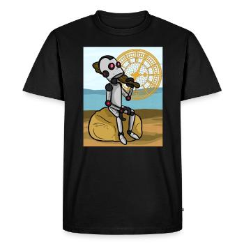 Robot Backtrak Robot Backtrak - T-shirt Premium bio Homme - noir - Devant - Nico (187cm)