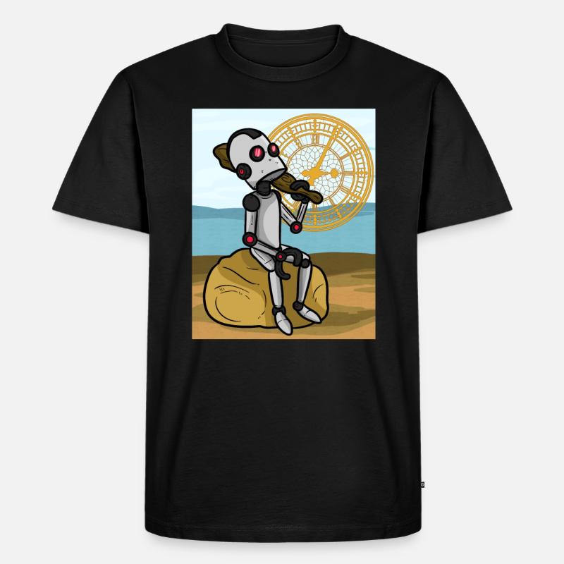 Robot Backtrak Roboter Backtrak - Männer Premium Bio T-Shirt - Schwarz