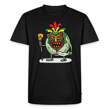 Noix de coco cannibale Noix de coco cannibale - T-shirt Premium bio Homme - noir - Devant - Nico (187cm)