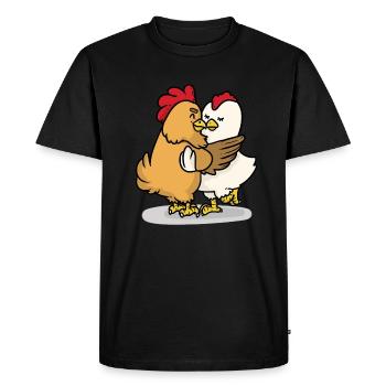 Aimer les poulets aimer les poulets - T-shirt Premium bio Homme - noir - Devant - Nico (187cm)