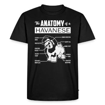 Anatomy of Havanese - Men's Premium Organic T-Shirt - black - Front - Nico (187cm)