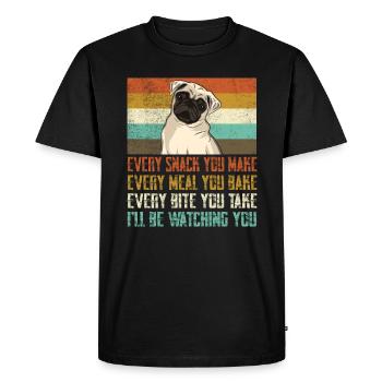 Every snack you make pug - Men's Premium Organic T-Shirt - black - Front - Nico (187cm)