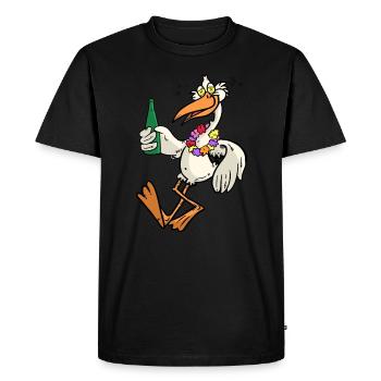 Cigogne ivre - T-shirt Premium bio Homme - noir - Devant - Nico (187cm)