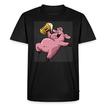 Cochon ivre - T-shirt Premium bio Homme - noir - Devant - Nico (187cm)