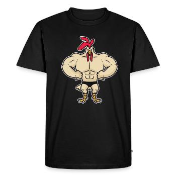 Le coq de musculation définit les muscles - T-shirt Premium bio Homme - noir - Devant - Nico (187cm)