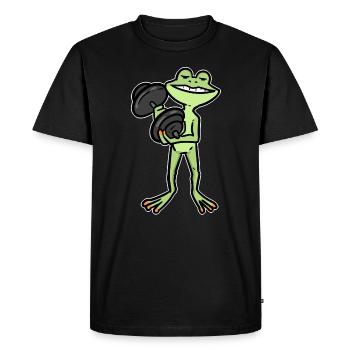 Haltère de fitness grenouille musculation - T-shirt Premium bio Homme - noir - Devant - Nico (187cm)