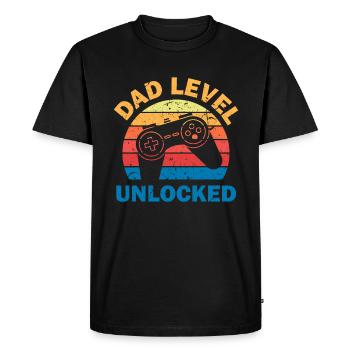 Niveau de papa débloqué pour devenir père - T-shirt Premium bio Homme - noir - Devant - Nico (187cm)