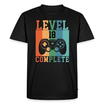 Niveau 18 Terminer le jeu du 18e anniversaire - T-shirt Premium bio Homme - noir - Devant - Nico (187cm)
