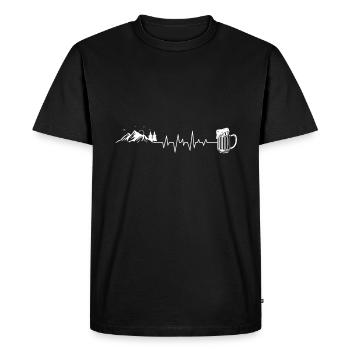 Montagne Randonnée bière amour promenade nature - T-shirt Premium bio Homme - noir - Devant - Nico (187cm)