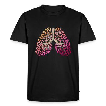 Lung nature tree leaves health whole - Men's Premium Organic T-Shirt - black - Front - Nico (187cm)