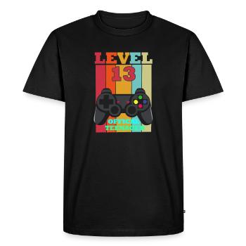 Official Adolescente jour de naissance Niveau 13 unlocked - T-shirt Premium bio Homme - noir - Devant - Nico (187cm)