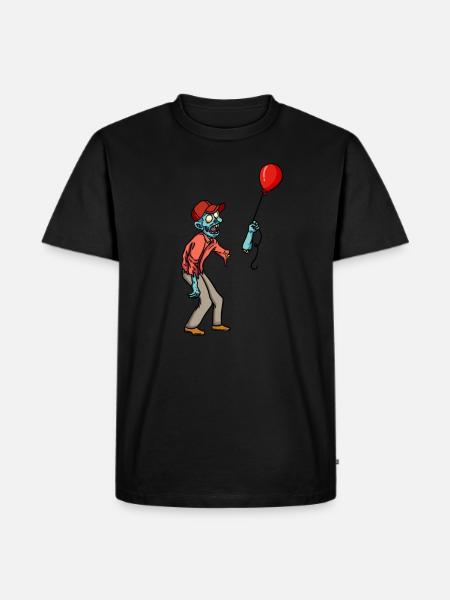 Zombie balloon sarcasm halloween balloon - Men's Premium Organic T-Shirt - black