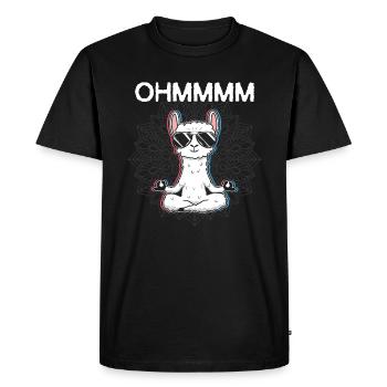 OHMMM Meditation Lama yoga - Men's Premium Organic T-Shirt - black - Front - Nico (187cm)
