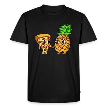 Pizza ANanas Hawaii chers amis - T-shirt Premium bio Homme - noir - Devant - Nico (187cm)