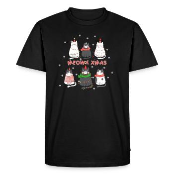 Mignon Chats Chaton Tenue de Noël - T-shirt Premium bio Homme - noir - Devant - Nico (187cm)