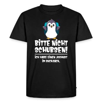 Enfants S’il vous plaît ne poussez pas pingouin mignon - T-shirt Premium bio Homme - noir - Devant - Nico (187cm)