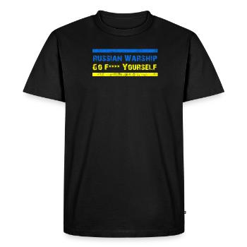 Navire de guerre russe allez vous-même - T-shirt Premium bio Homme - noir - Devant - Nico (187cm)