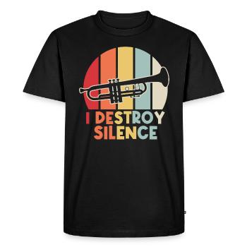 Je détruis le silence - T-shirt Premium bio Homme - noir - Devant - Nico (187cm)