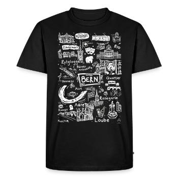 Rencontre avec Berne - T-shirt Premium bio Homme - noir - Devant - Nico (187cm)