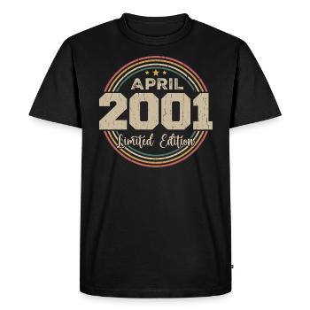 Avril 2001 Cadeau D'anniversaire Avril 2001 Retro - T-shirt Premium bio Homme - noir - Devant - Nico (187cm)