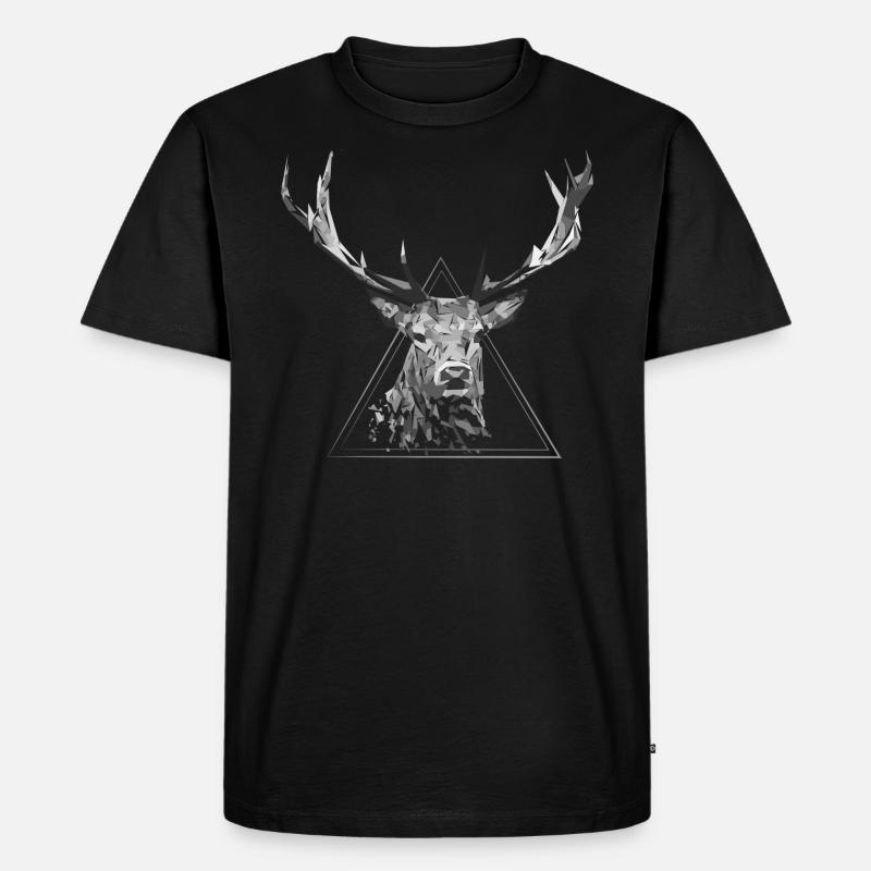 zersplitterte Hirsche - Männer Premium Bio T-Shirt - Schwarz