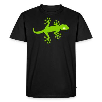 Gecko rigolo - T-shirt Premium bio Homme - noir - Devant - Nico (187cm)
