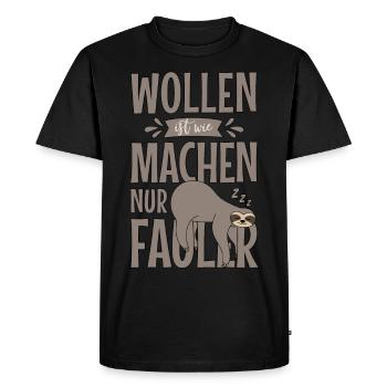 Sort paresseux La volonté est comme faire plus paresseux - T-shirt Premium bio Homme - noir - Devant - Nico (187cm)