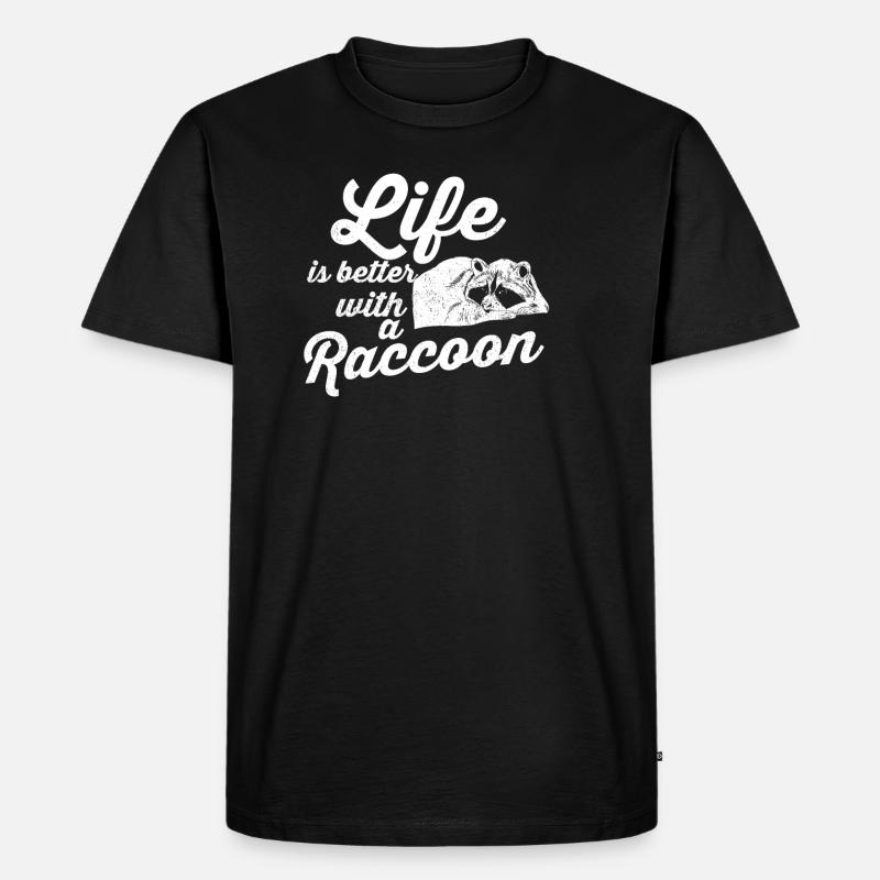 Waschbär - Männer Premium Bio T-Shirt - Schwarz