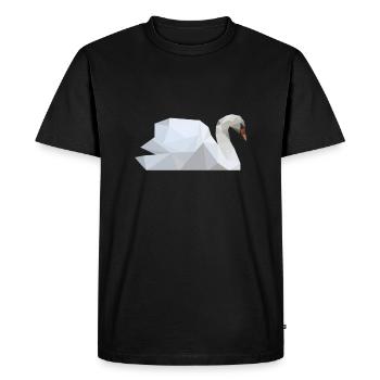 Cygne blanc, cygne polygone géométrique - T-shirt Premium bio Homme - noir - Devant - Nico (187cm)