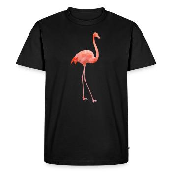 Flamingo, flamantos polygone géométrique - T-shirt Premium bio Homme - noir - Devant - Nico (187cm)