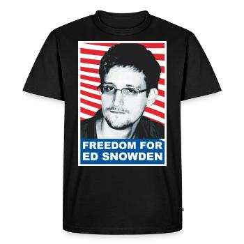LIBERTÉ POUR EDWARD SNOWDEN ED 02 - T-shirt Premium bio Homme - noir - Devant - Nico (187cm)