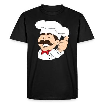 Cuisinier, chef, pizzaiolo, boulanger, pouce en l’air - T-shirt Premium bio Homme - noir - Devant - Nico (187cm)